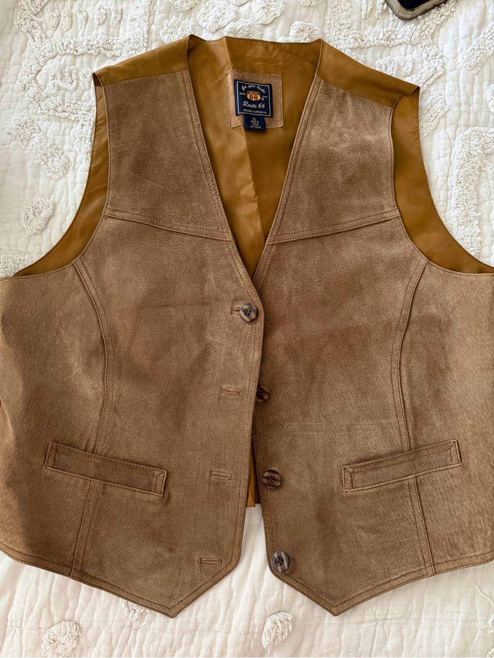 Vintage Route 66 Men’s Brown Suede Vest